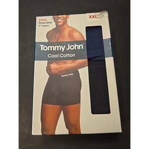 Tommy John Cool Cotton Boxer Briefs NEW Men's size XXL 2 Pack Black/Navy Blue